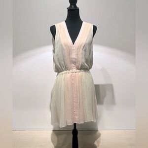 Vintage Y2K Moda International pleated chiffon color block dress